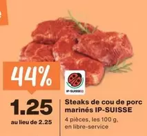Steaks de cou de porc marinés