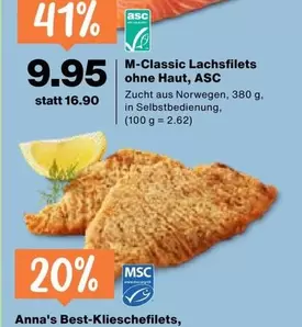 Klieschefilets, -Seelachsfilets und -Pangasiusknusperli