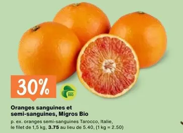 Oranges sanguines et semi-sanguines