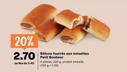 Bâtons fourrés aux noisettes