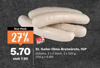 Olma-Bratwürste, IGP