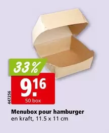 Menubox pour hamburger