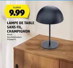 LAMPE DE TABLE SANS FIL, CHAMPIGNON