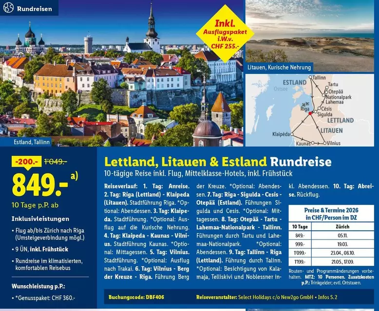 Berg - LETTLAND, LITAUEN & ESTLAND Rundreise