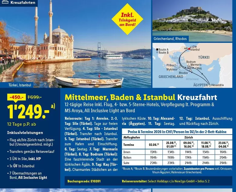 Hp - Mittelmeer, Baden & Istanbul Kreuzfahrt