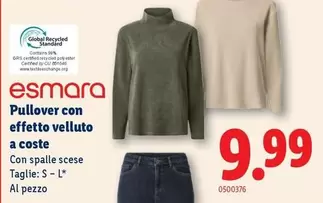 Pullover con effetto velluto a coste