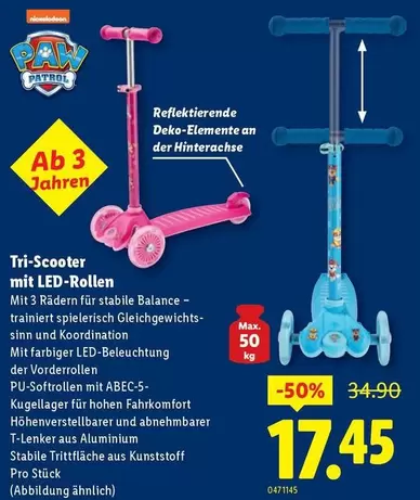 Balance - Tri-Scooter mit LED-Rollen