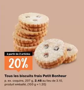 Tous les biscuits frais Petit Bonheur