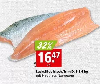 Lachsfilet frisch, Trim D, 1-1.4 kg