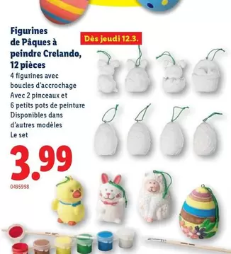 de Pâques à peindre Crelando, 12 pièces