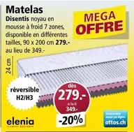 Disentis noyau en mousse à froid 7 zones, disponible en différentes tailles, 90 x 200 cm