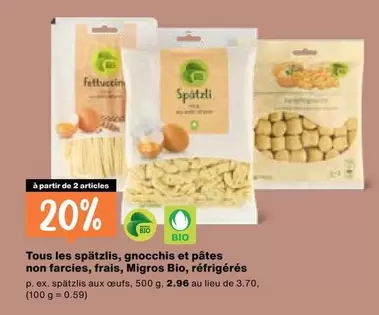 spätzlis, gnocchis et pâtes