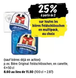 Action - bières Feldschlösschen en multipack