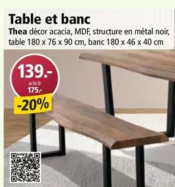 Table et banc