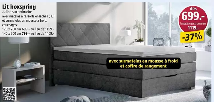 Lit boxspring