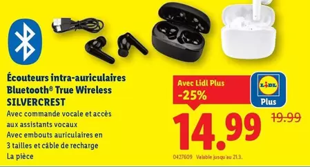 Écouteurs intra-auriculaires Bluetooth® True Wireless