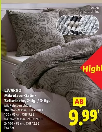 Mikrofaser-Satin-Bettwäsche, 2-tlg./3-tig. Mit Reissverschluss