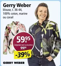 blouse, t. 36-44, 100% coton, marine ou corail