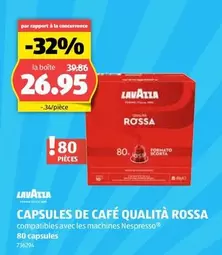CAPSULES DE CAFÉ QUALITÀ ROSSA