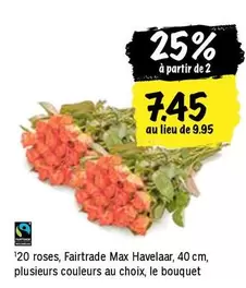 20 roses, Fairtrade Max Havelaar, 40 cm