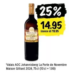 Valais AOC Johannisberg La Porte de Novembre