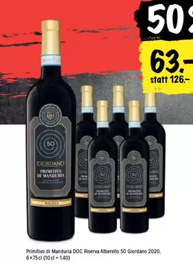 Primitivo di Mandura DOC Riserva Alberello 50