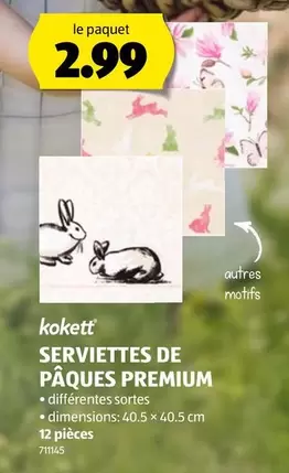 SERVIETTES DE PÂQUES PREMIUM