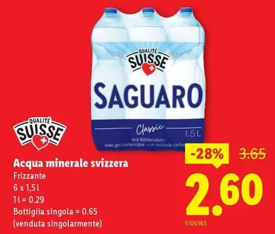 Acqua minerale svizzera Frizzante