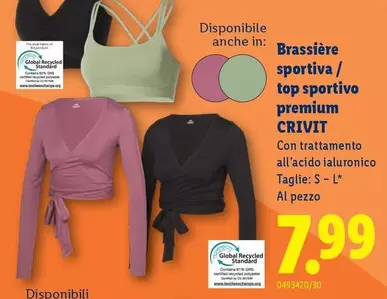 Brassière sportiva/ top sportivo premium