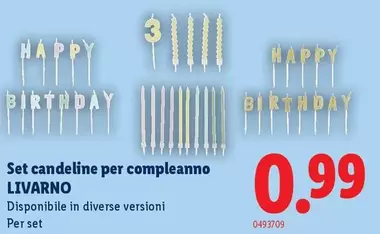 Set candeline per compleanno