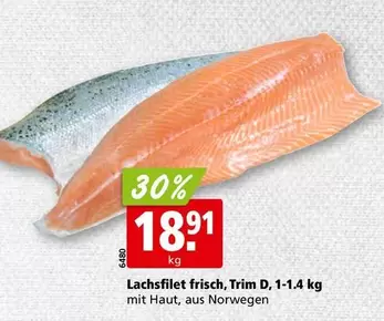 Lachsfilet frisch, Trim D