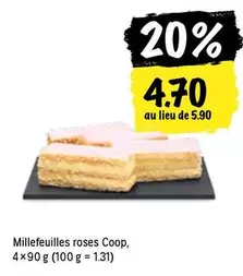 Millefeuilles roses
