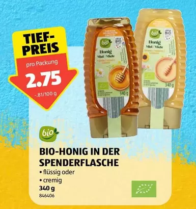 BIO-HONIG IN DER SPENDERFLASCHE