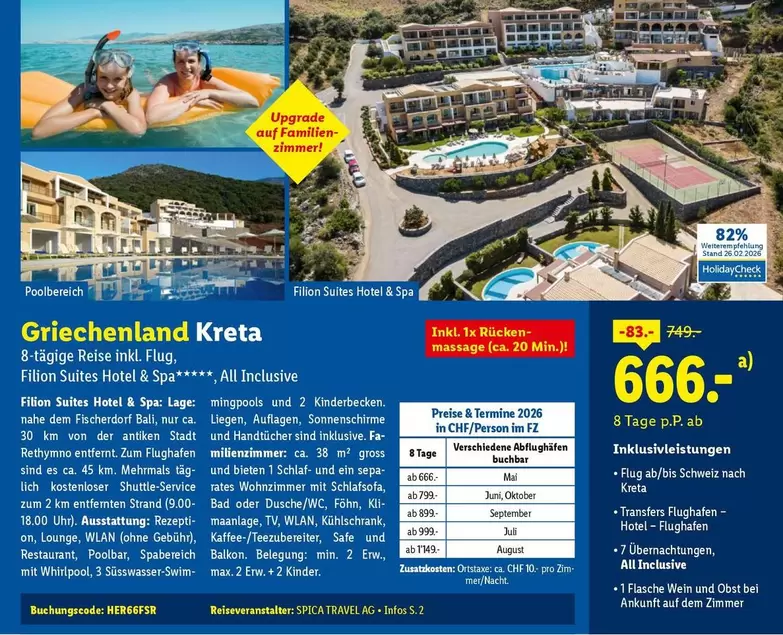 Whirlpool - Griechenland Kreta 8-tägige Reise inkl. Flug, Filon Suites Hotel & Spa ****, All Inclusive