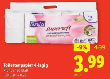 Toilettenpapier 4-lagig