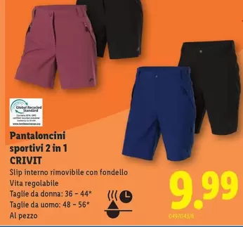 Pantaloncini sportivi 2 in 1