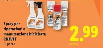 Spray per riparazioni o manutenzione bicicletta
