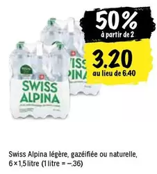 Swiss Alpina légère, gazéifiée ou naturelle