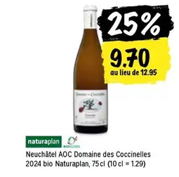 Neuchâtel AOC Domaine des Coccinelles 2024 bio
