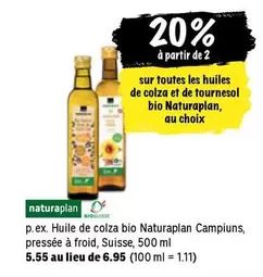Huile de colza et de tournesol bio