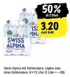 Swiss Alpina mit Kohlensäure, Légère oder ohne Kohlensäure