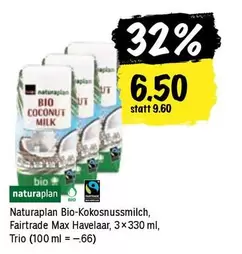 Bio-Kokosnussmilch, Fairtrade Max Havelaar
