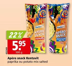Apéro snack paprika ou potato mix salted
