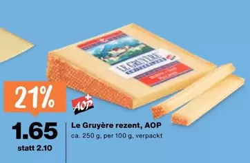Le Gruyère rezent, AOP