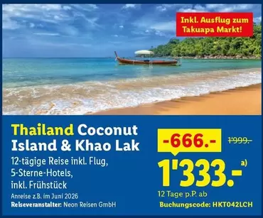 Thailand Coconut Island & Khao Lak 12-tägige Reise inkl. Flug, 5-Sterne-Hotels, inkl. Frühstück