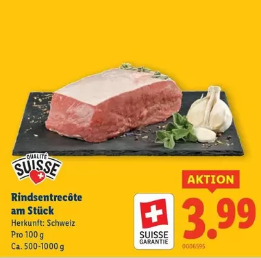 Rindsentrecôte am Stück