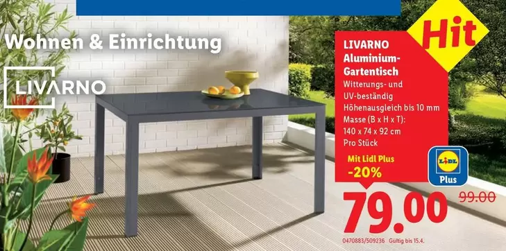 Aluminium-Gartentisch