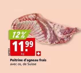 Poitrine d'agneau frais avec os