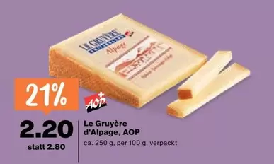 Le Gruyère d'Alpage, AOP