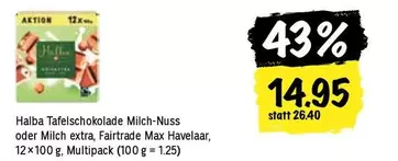 Tafelschokolade Milch-Nuss oder Milch extra